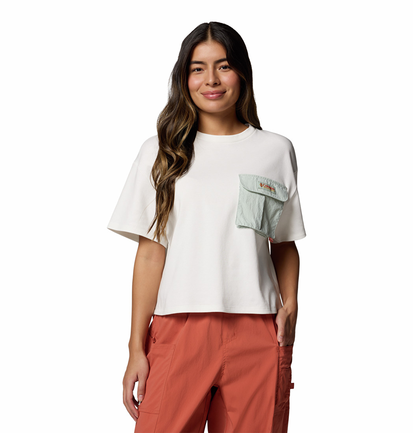 Cove Beach Cropped Pocket Kadın Kısa Kollu Teknik Üst