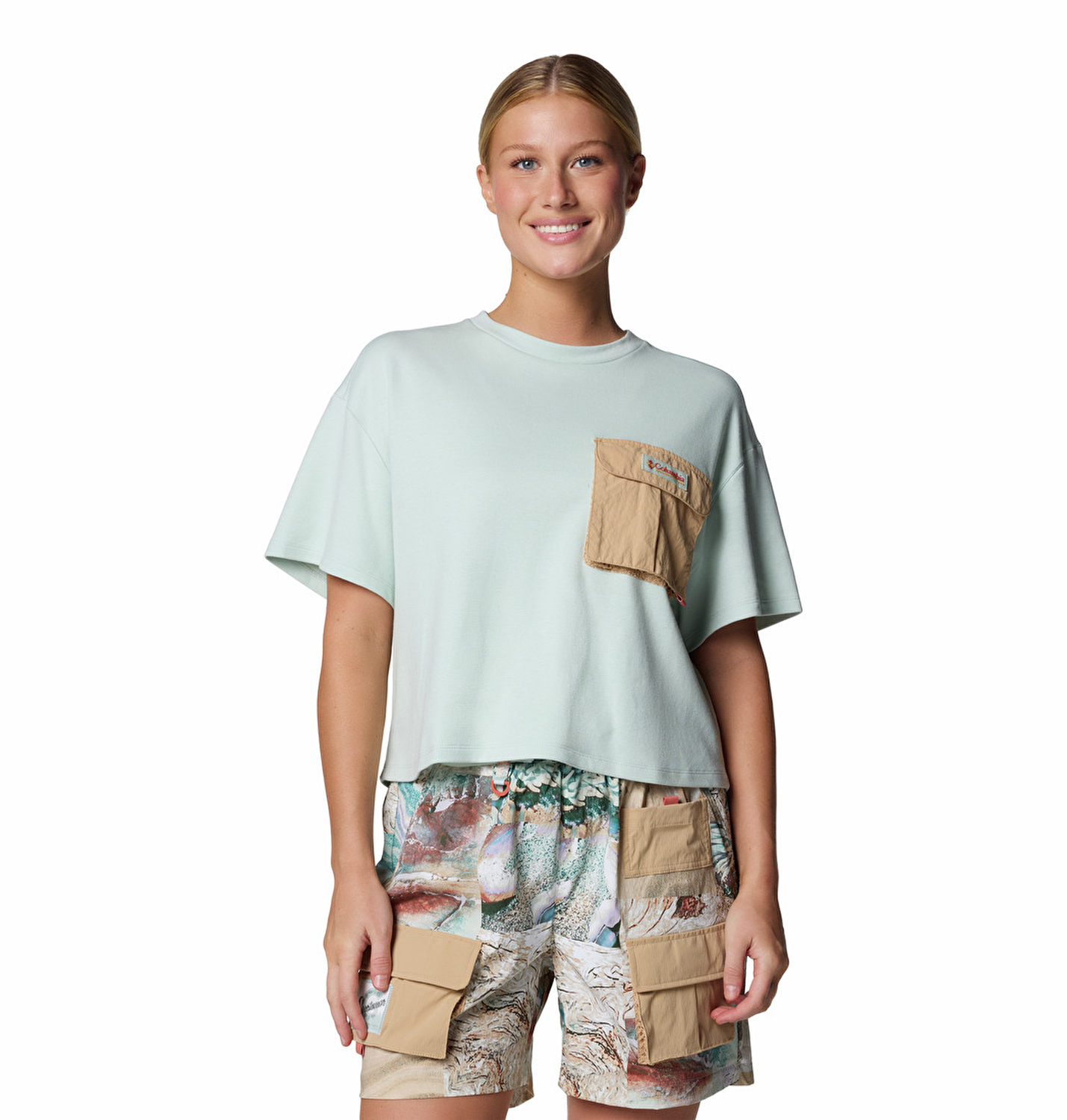 Cove Beach Cropped Pocket Kadın Kısa Kollu Teknik Üst