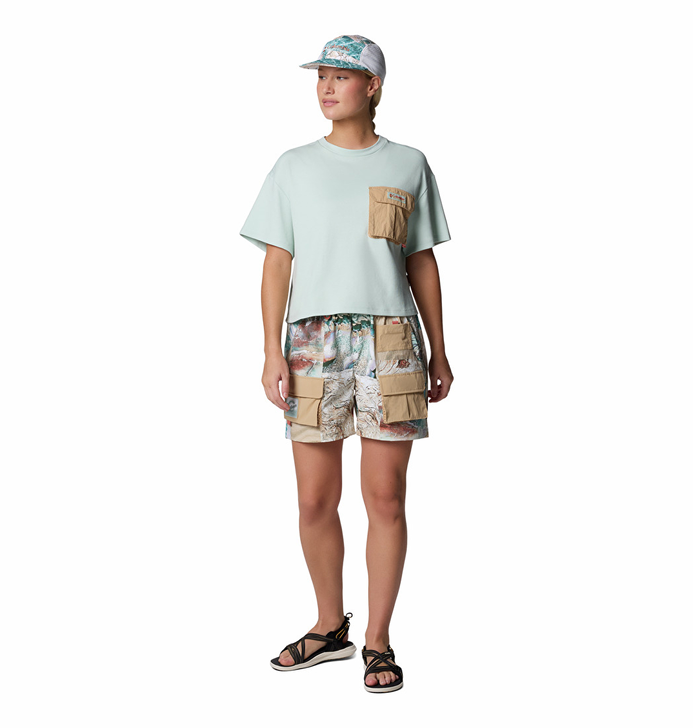 Cove Beach Cropped Pocket Kadın Kısa Kollu Teknik Üst