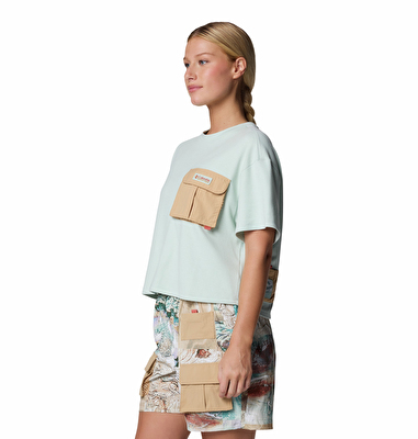 Cove Beach Cropped Pocket Kadın Teknik Kısa Kollu T-Shirt