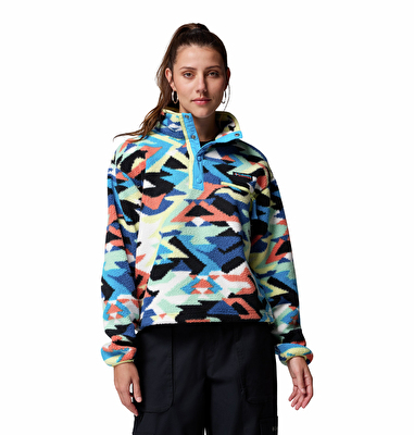 Helvetia II Printed Cropped Half Snap Kadın Polar Üst