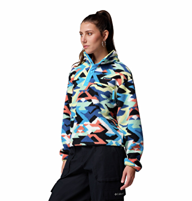 Helvetia II Printed Cropped Half Snap Kadın Polar Üst