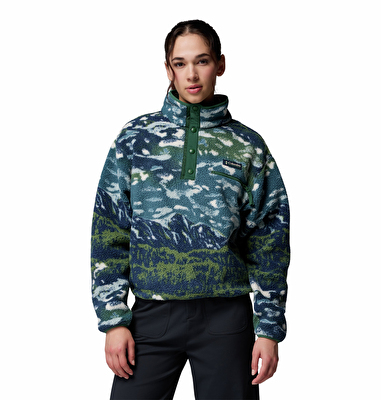 Helvetia II Printed Cropped Half Snap Kadın Polar Üst