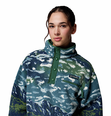 Helvetia II Printed Cropped Half Snap Kadın Polar Üst