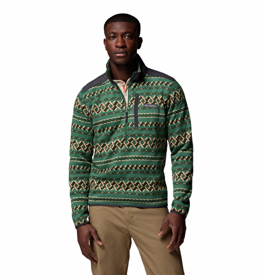 Sweater Weather Printed Yarım Fermuarlı II Erkek Polar Üst