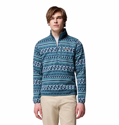 Sweater Weather Printed Yarım Fermuarlı II Erkek Polar Üst