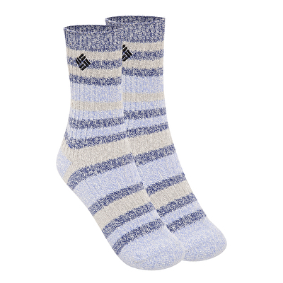 Süper Soft Micropoly Canion Stripe Crew Kadın 2'li Uzun Çorap