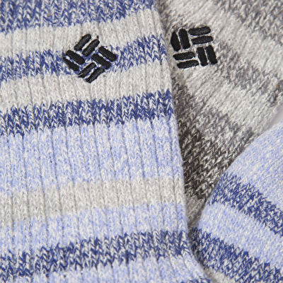 Süper Soft Micropoly Canion Stripe Crew Kadın 2'li Uzun Çorap