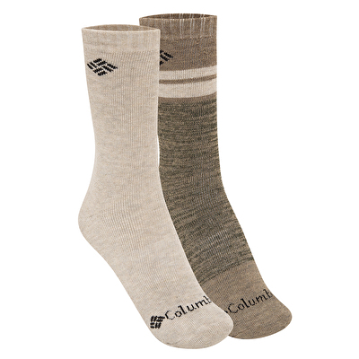 Space Dye Wool Crey Erkek Kahverengi 2'li Uzun Çorap