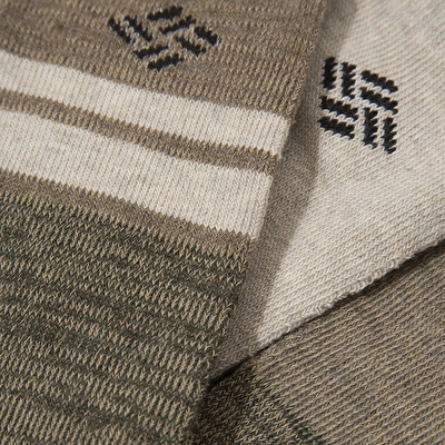 Space Dye Wool Crey Erkek Kahverengi 2'li Uzun Çorap