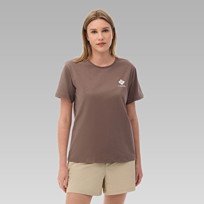 CSC Stacked Mini Gem Logo Kadın Kısa Kollu T-Shirt