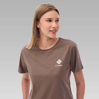 CSC Stacked Mini Gem Logo Kadın Kısa Kollu T-Shirt