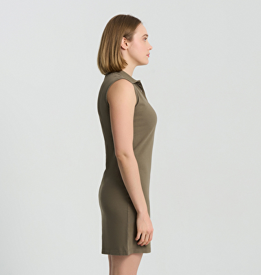 CSC Basic Polo Sleeveless Dress Kadın Sıfır Kol Elbise