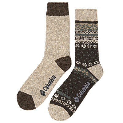 Columbia Nordic Fair Isle 2'li Erkek Uzun Çorap
