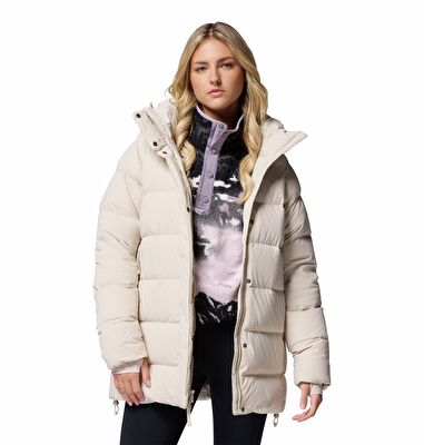 Amaze Puff Mid Kapüşonlu Kadın Kaz Tüyü Mont