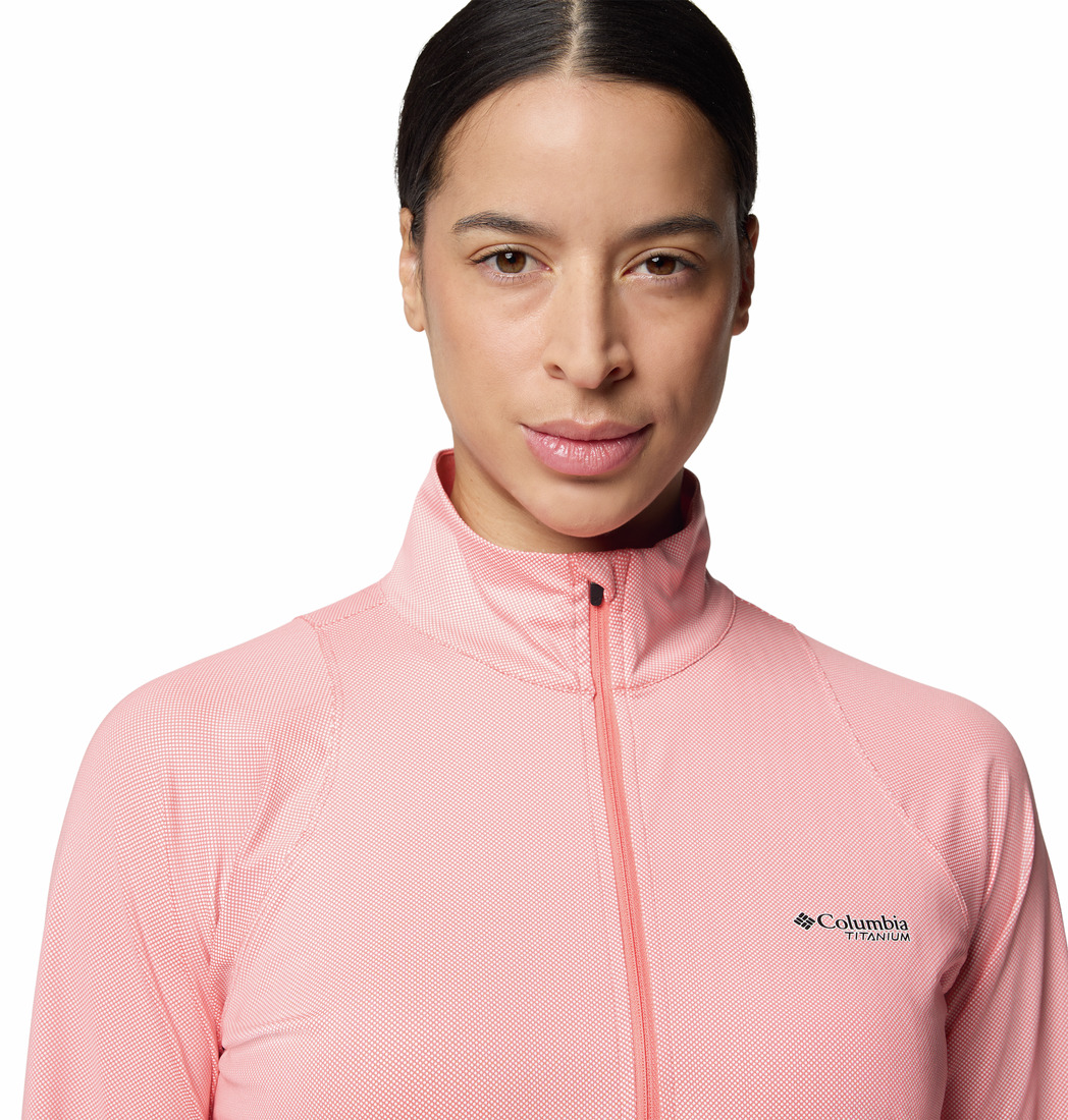 Columbia Pembe Summit Valley Yarım Fermuarlı Kadın Teknik Uzun