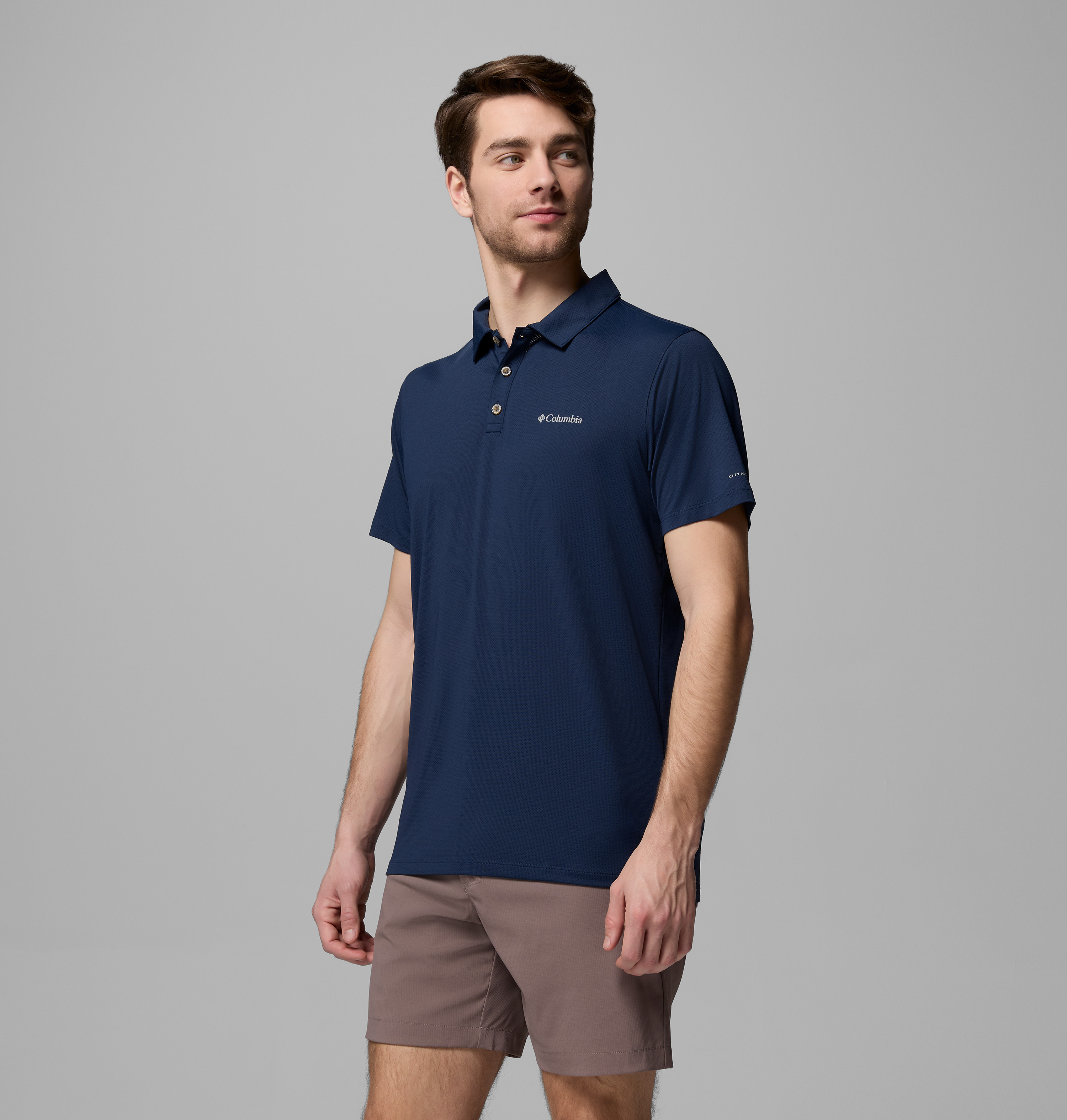 Columbia Erkek Lacivert Tech Trail Utility Kısa Kollu Polo T-Shirt