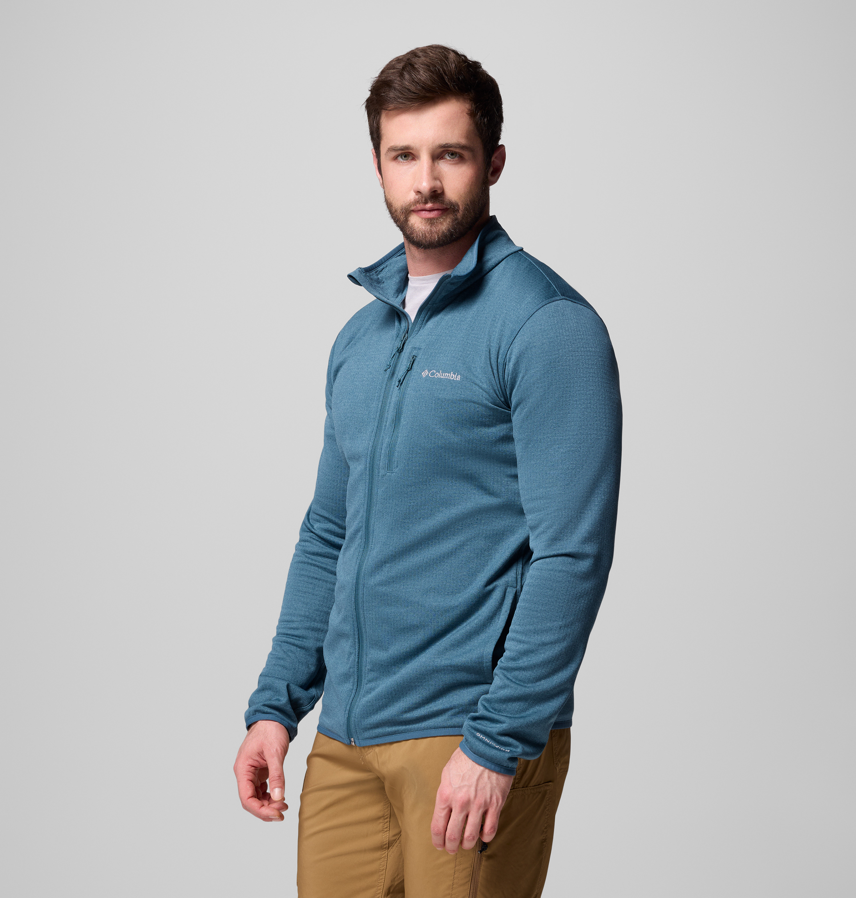 Columbia Erkek Mavi Essential Hike Grid Tam Fermuarlı Polar Üst