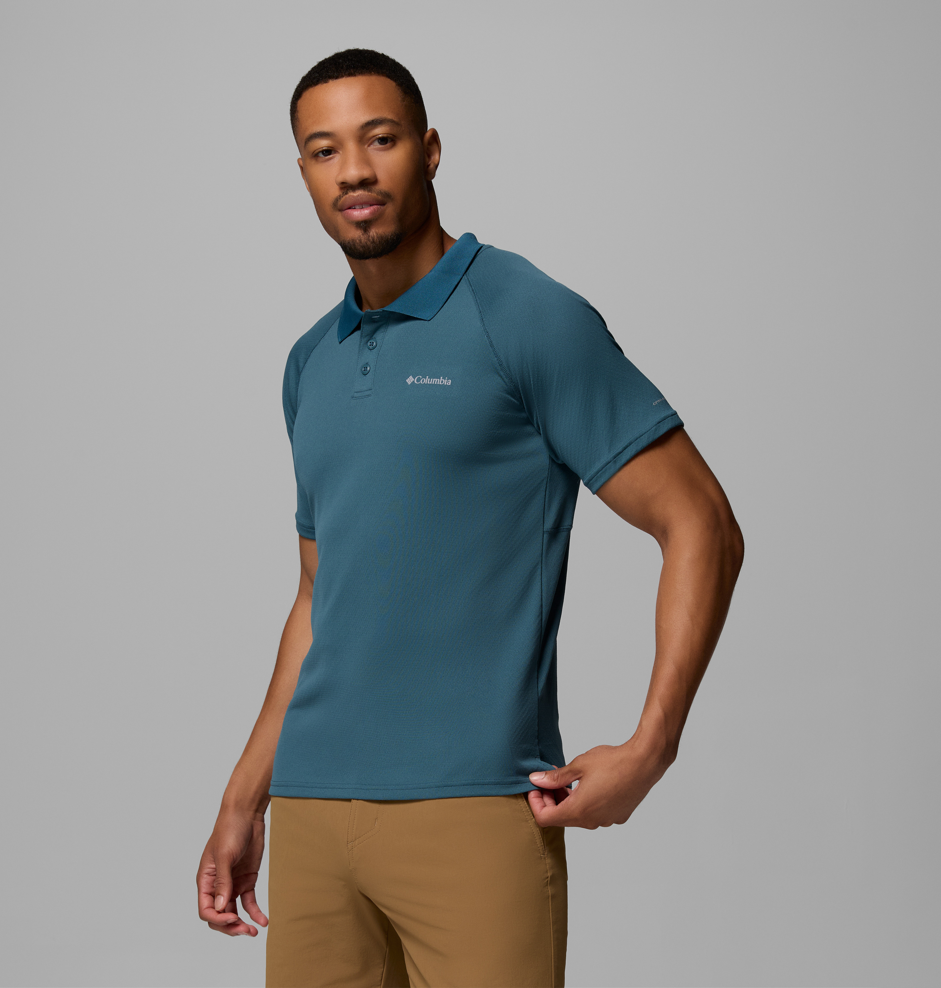 Columbia Erkek Mavi Alpine Chill Pro Kısa Kollu Polo T-Shirt