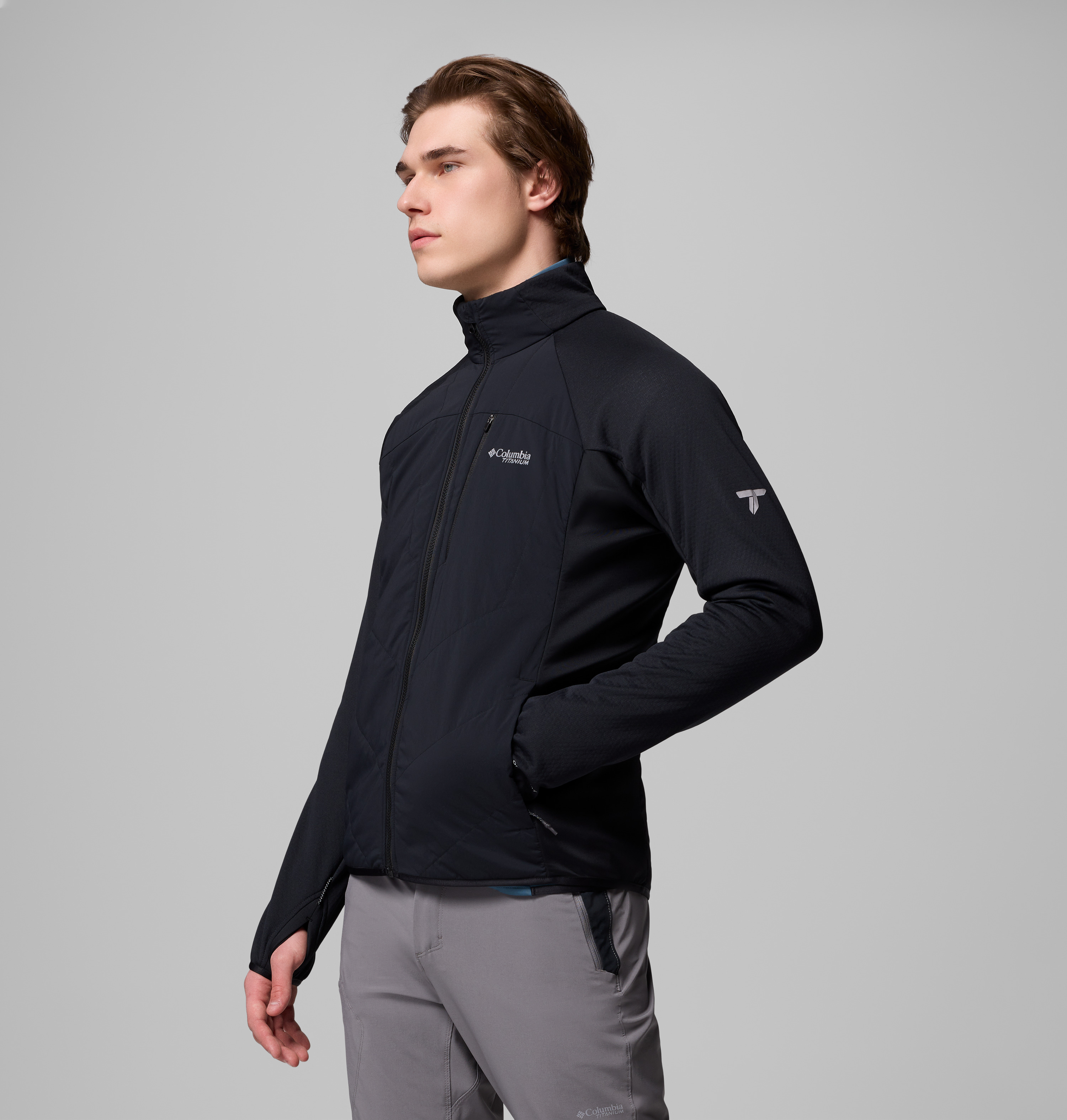 ロス様② Columbia Erkek Siyah Arctic Crest Hybrid Tam Fermuarlı Softshell