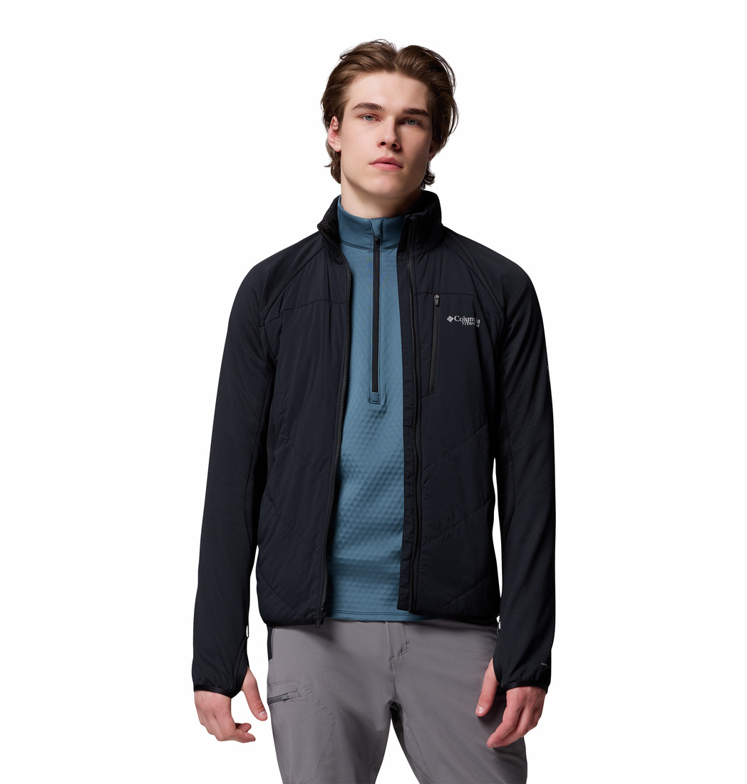 Columbia Mavi Arctic Crest Hybrid Tam Fermuarlı Erkek Softshell