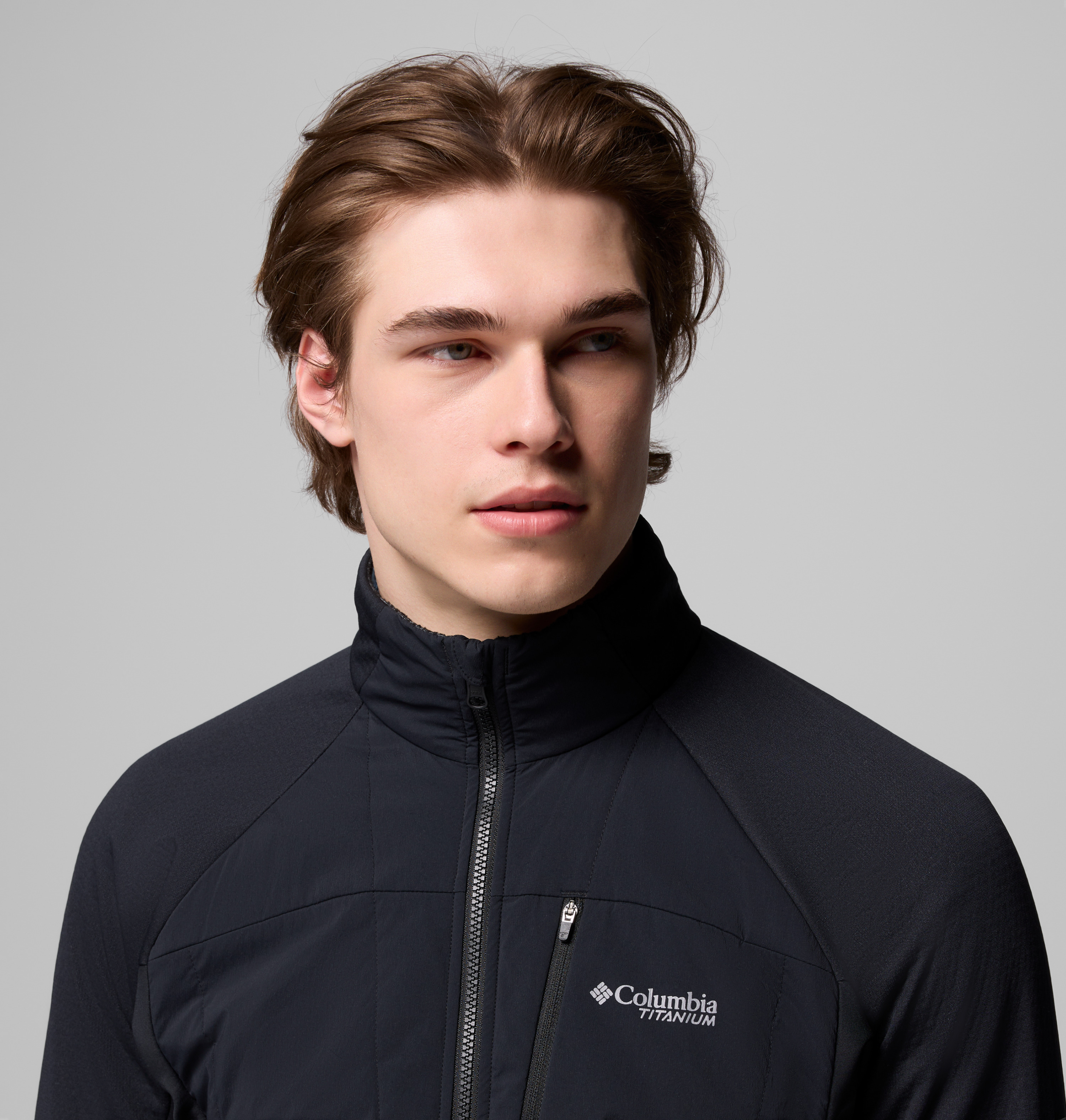 Columbia Erkek Siyah Arctic Crest Hybrid Tam Fermuarlı Softshell
