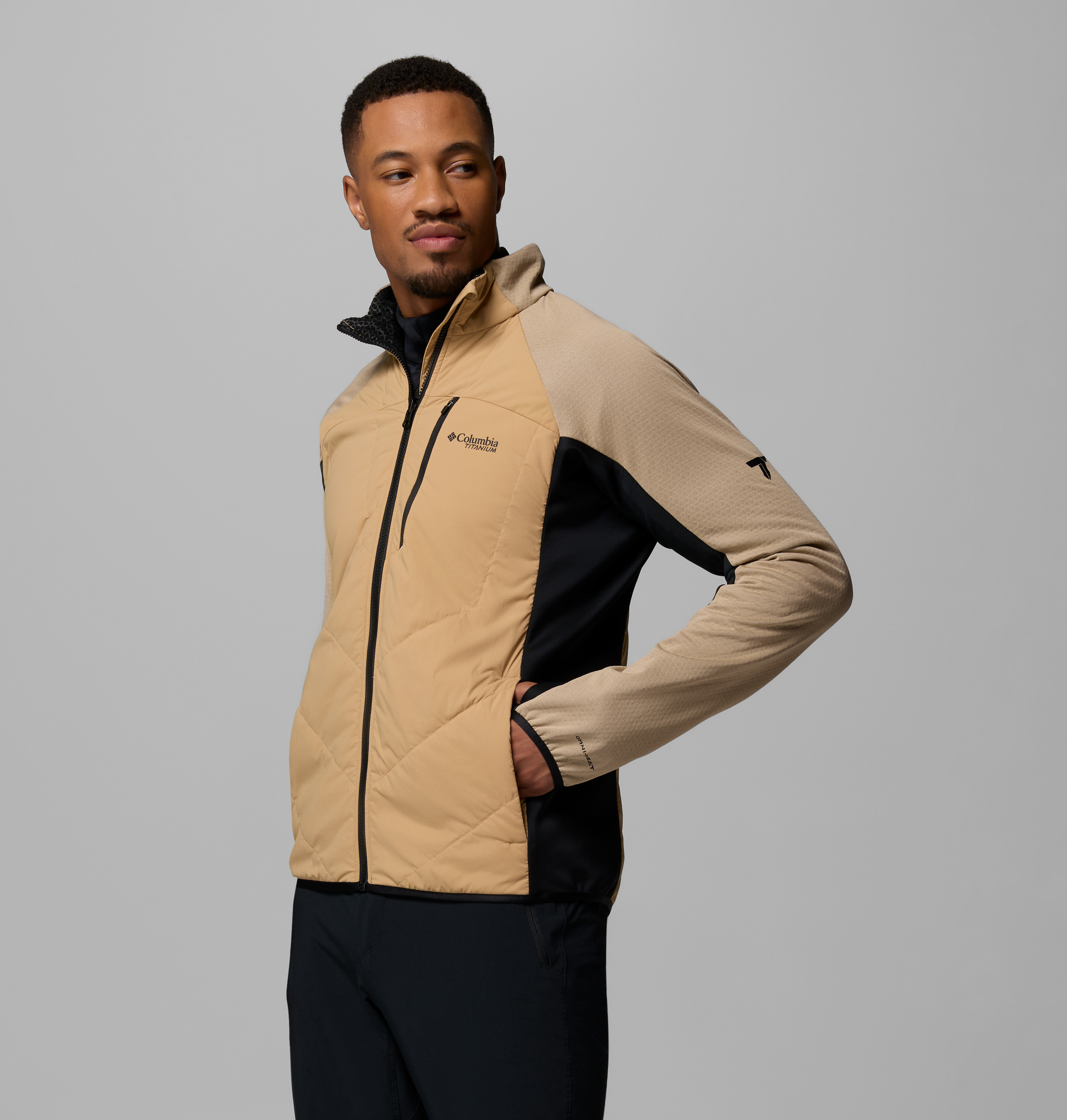 Columbia Erkek Kahverengi Arctic Crest Hybrid Tam Fermuarlı