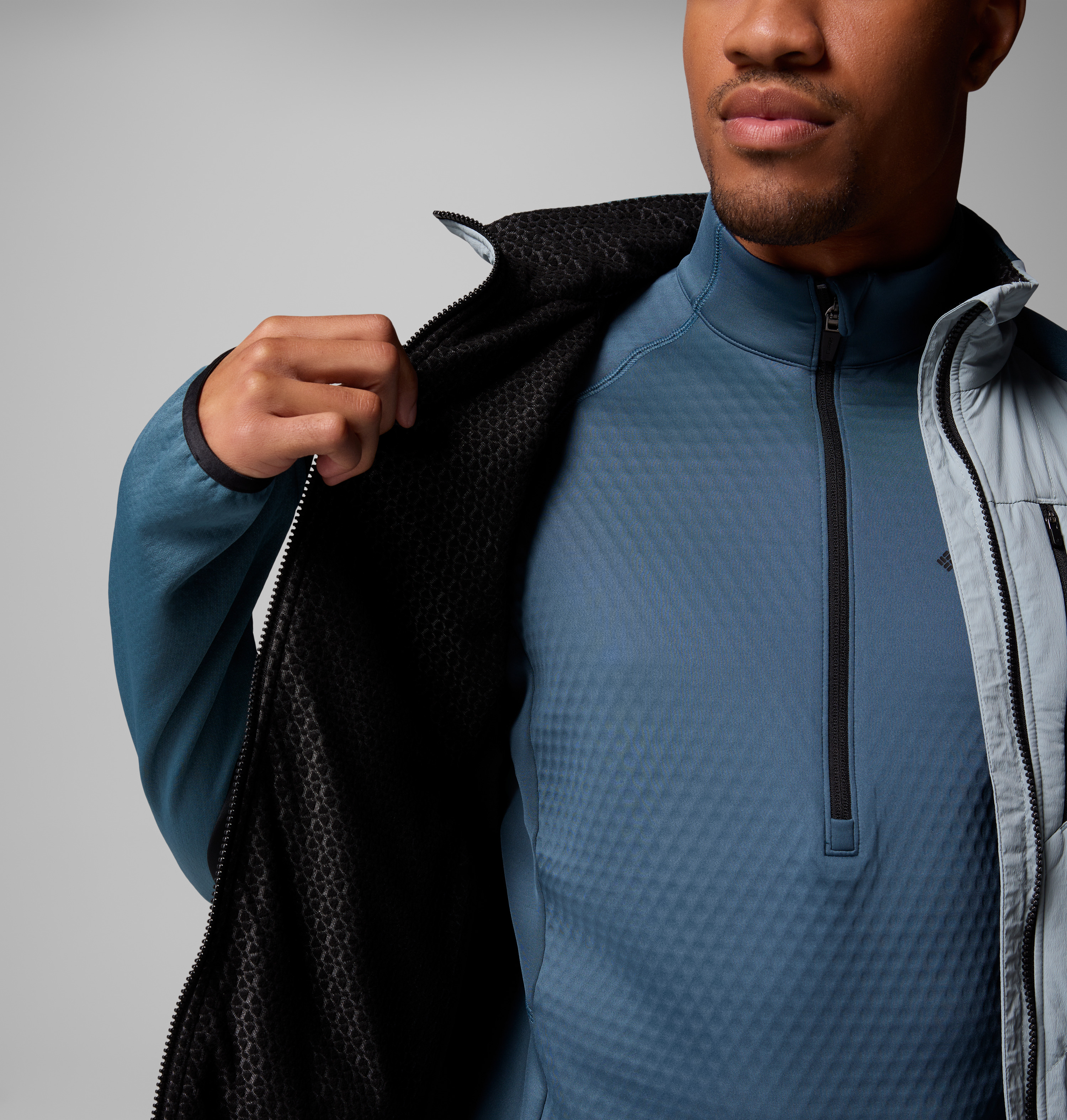 Columbia TITANIUM スノーボードウェア Sサイズ Columbia Erkek Mavi Arctic Crest Hybrid Tam Fermuarlı Softshell