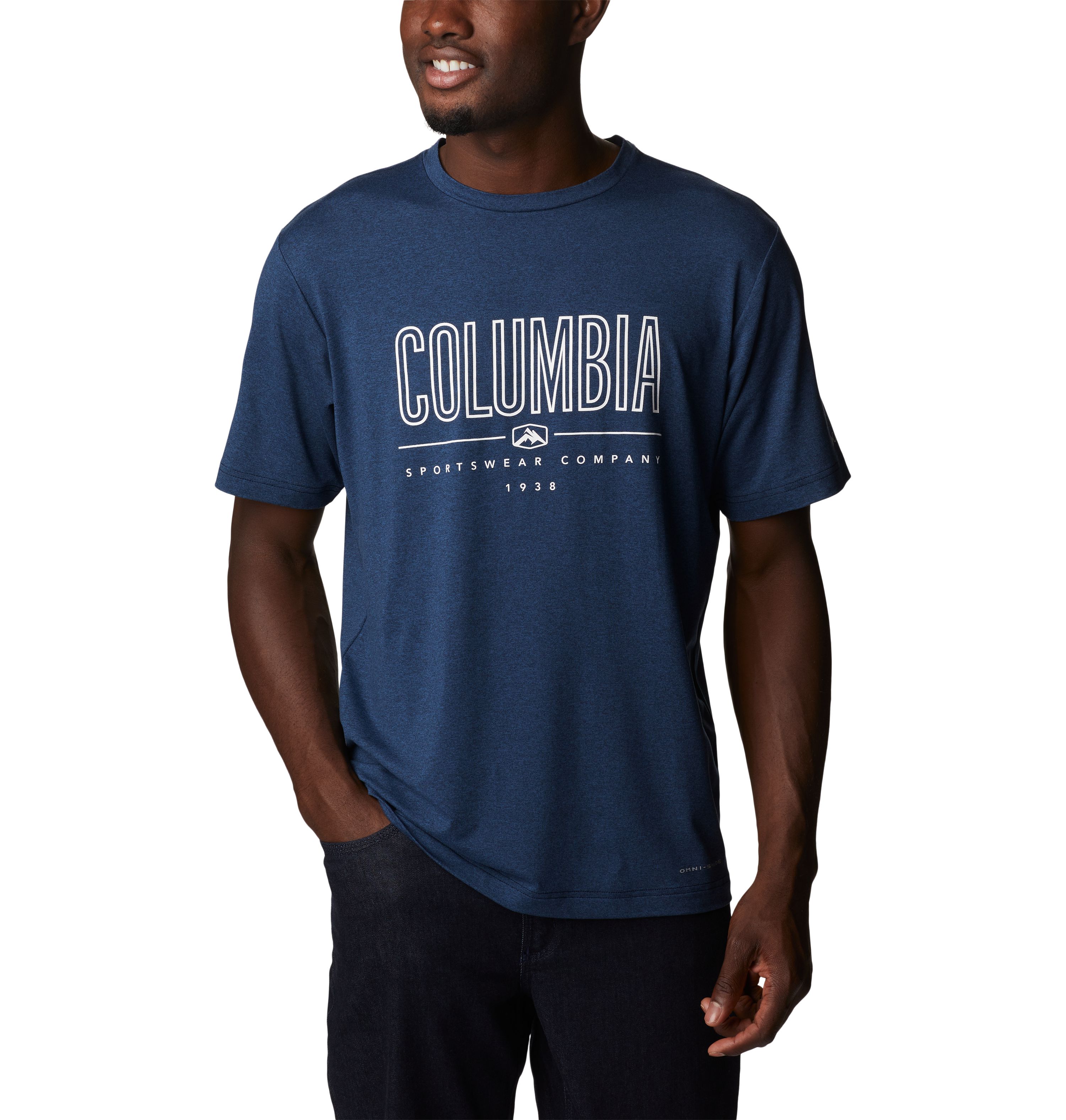 Columbia Tech Trail Front Graphic Erkek Kısa Kollu T-Shirt. 5
