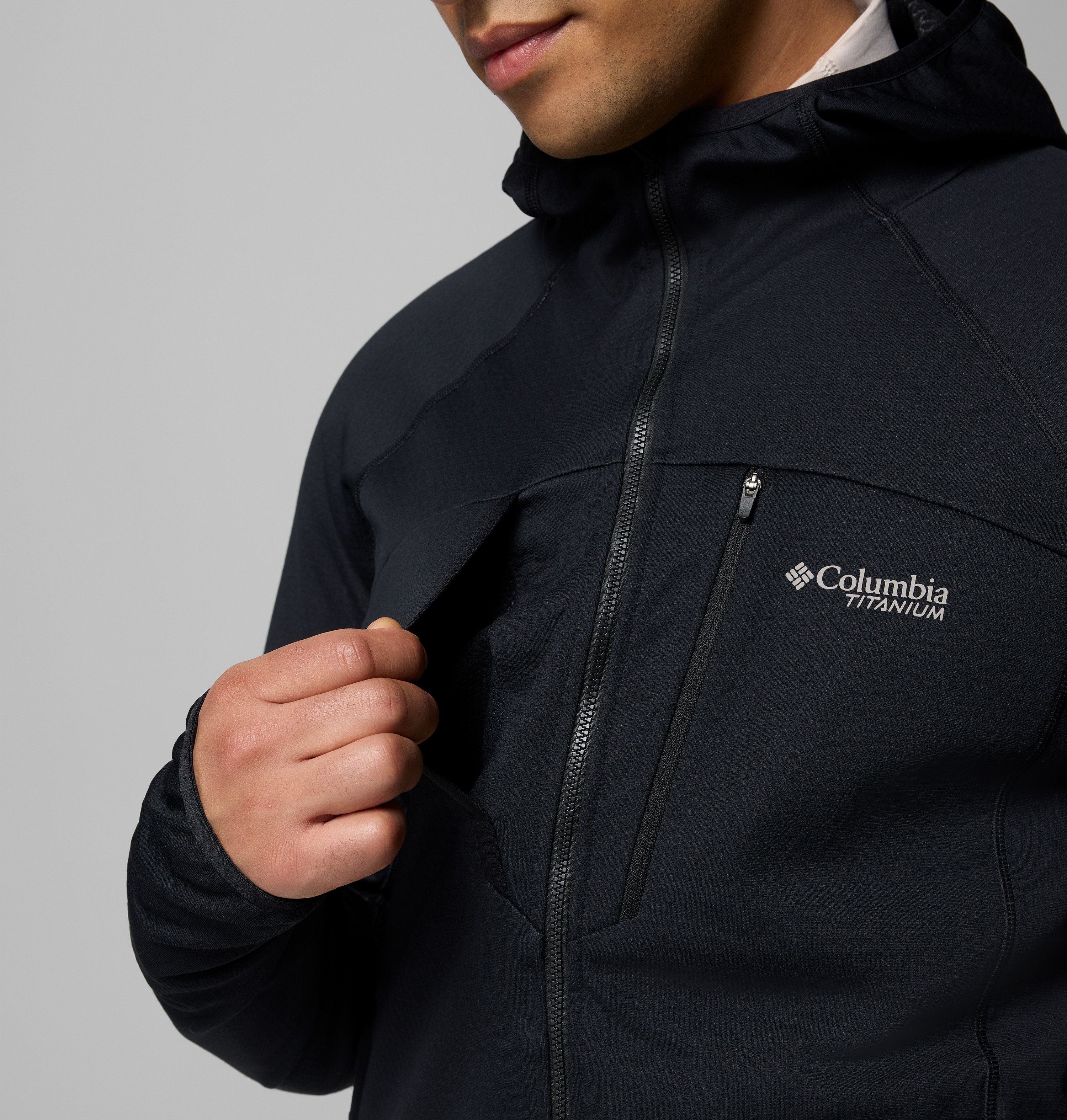 Columbia Erkek Siyah Arctic Crest Bonded Tam Fermuarlı Polar Üst