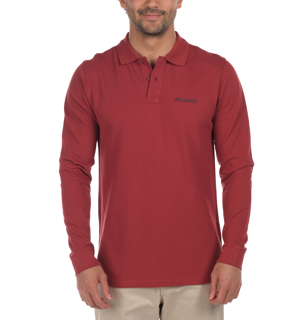 Columbia M Cascade Range Solid Uzun Kollu Erkek Polo T-shirt. 1