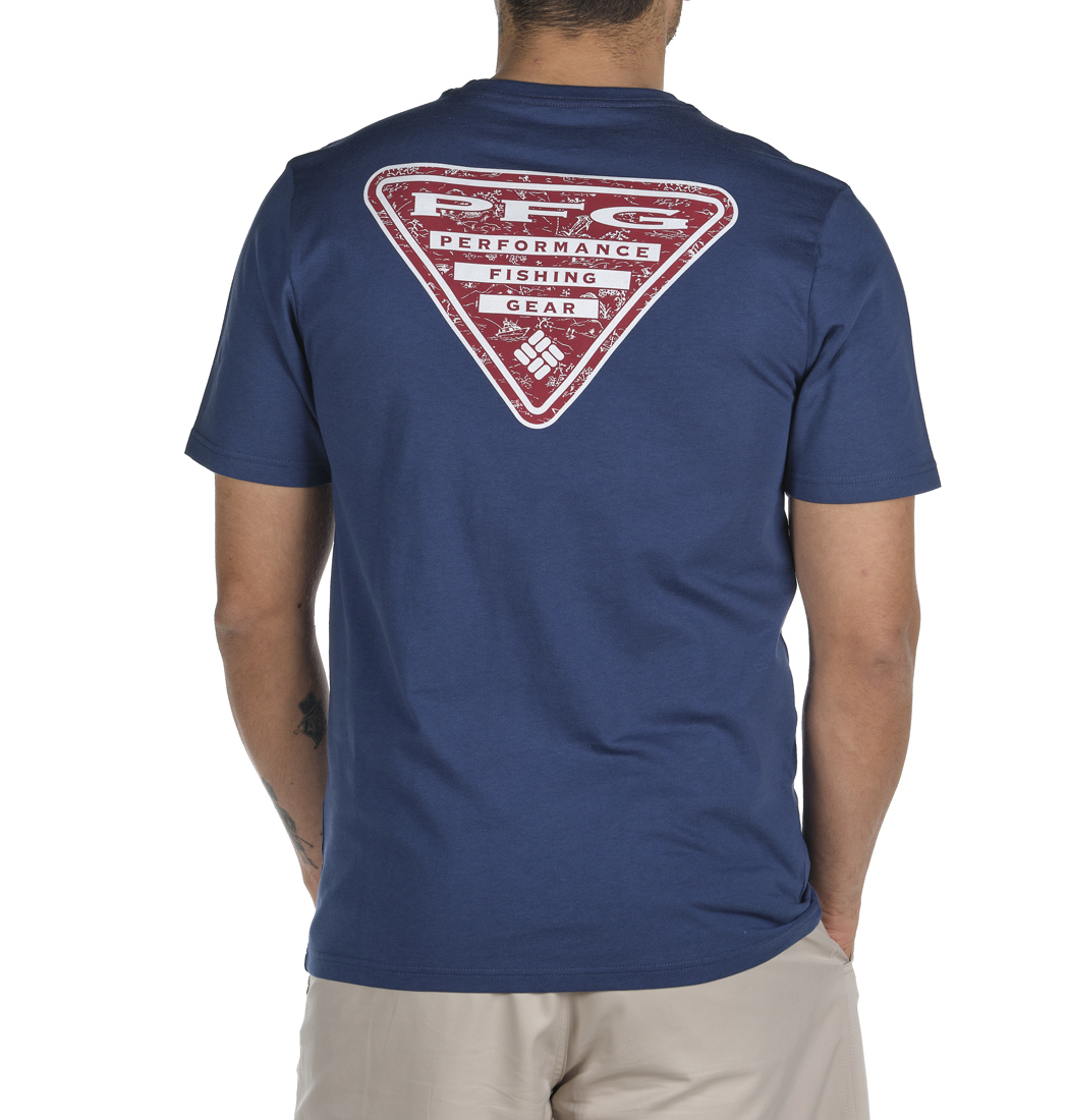 Columbia PFG Triangle Print Graphic Kısa Kollu Erkek T-shirt. 2
