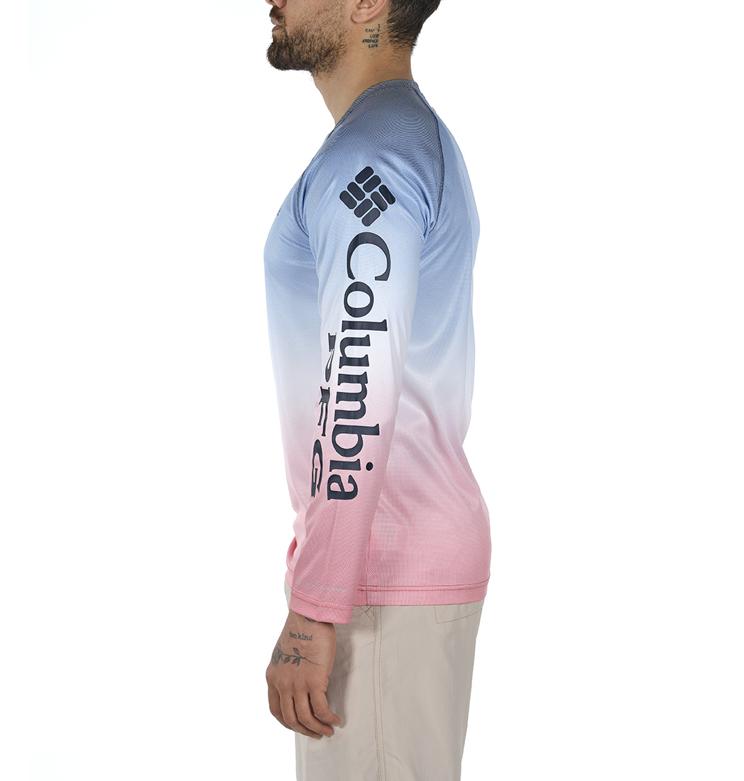 Columbia Solar Shade Printed Uzun Kollu Erkek T-shirt. 3