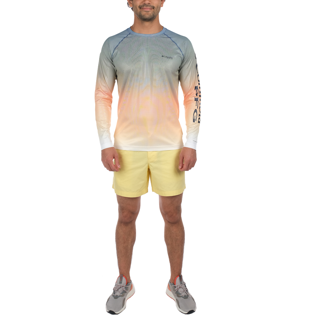 Columbia Solar Shade Printed Uzun Kollu Erkek T-shirt. 4