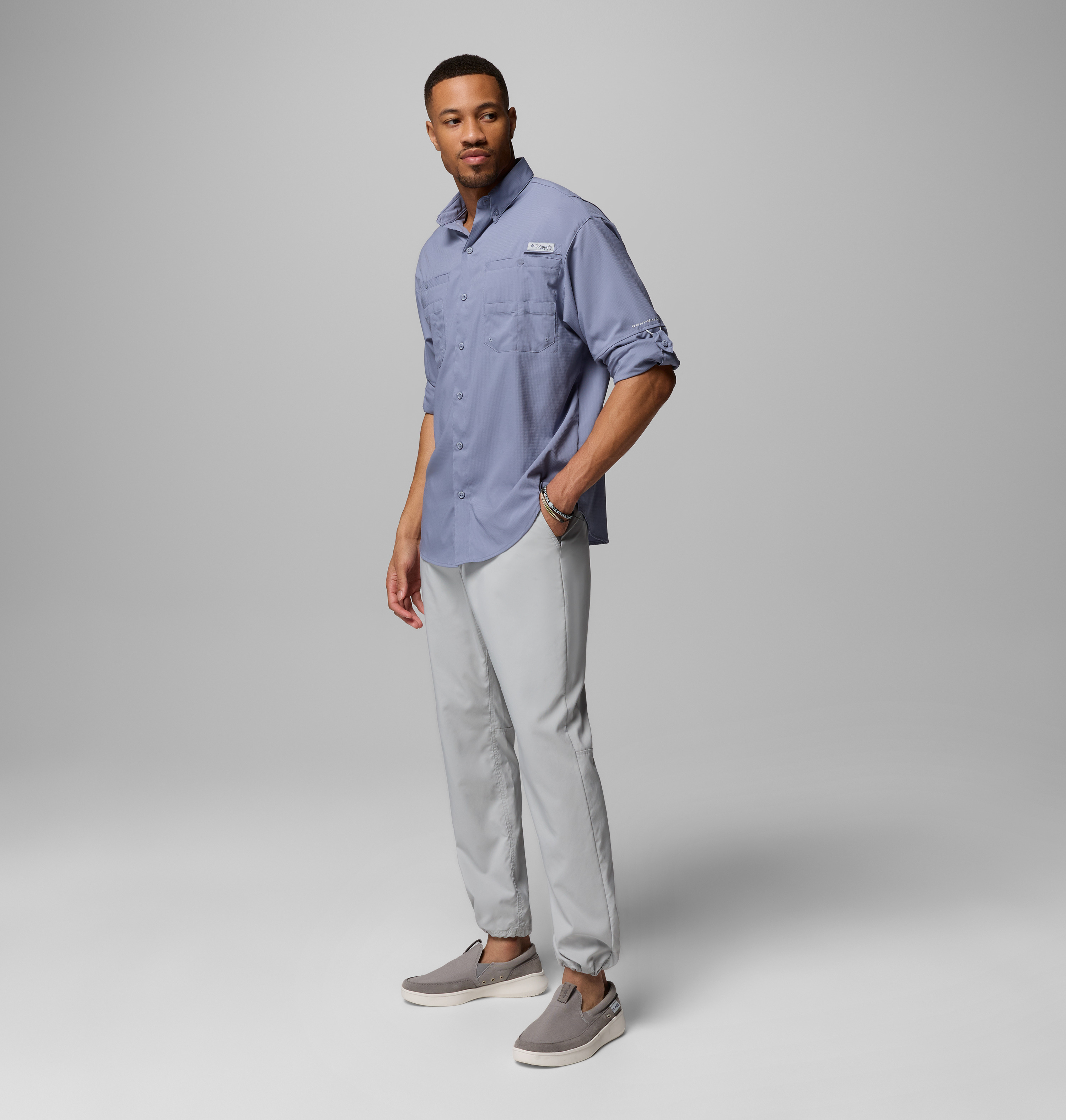 Columbia Erkek Mor Tamiami II Uzun Kollu Gömlek 12860615565562XL