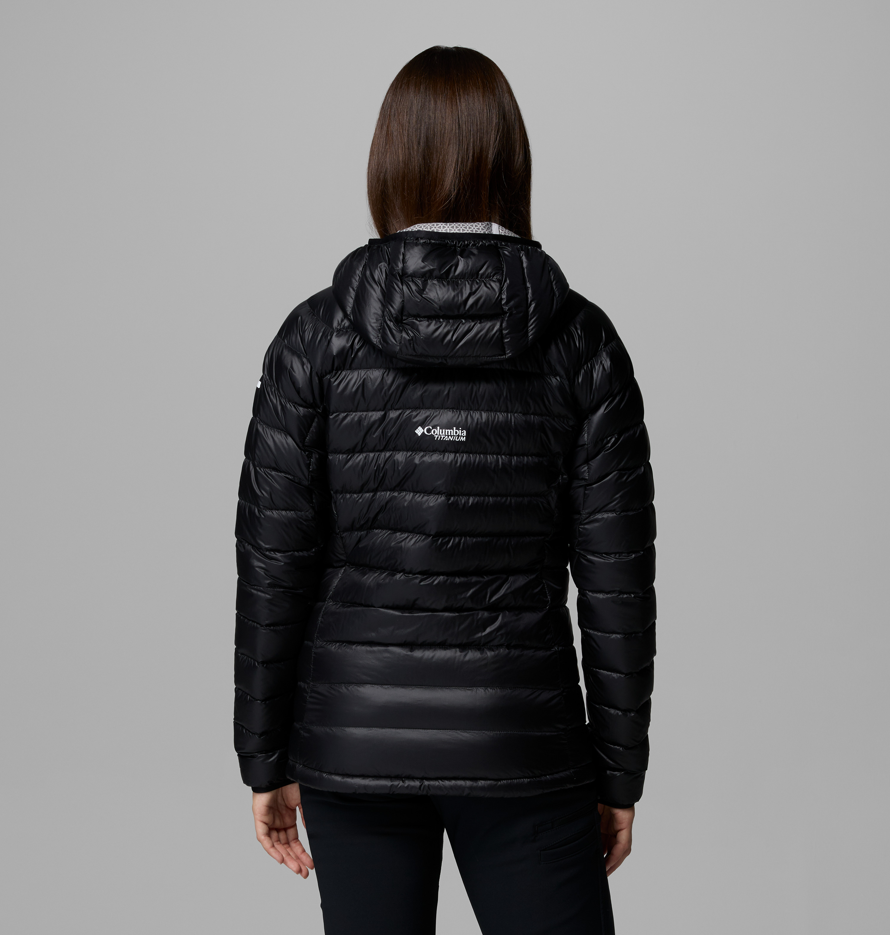Columbia スノーウエア フード付き ブラック Columbia Kadın Siyah Arctic Crest Down Kapüşonlu Kaz Tüyü Mont