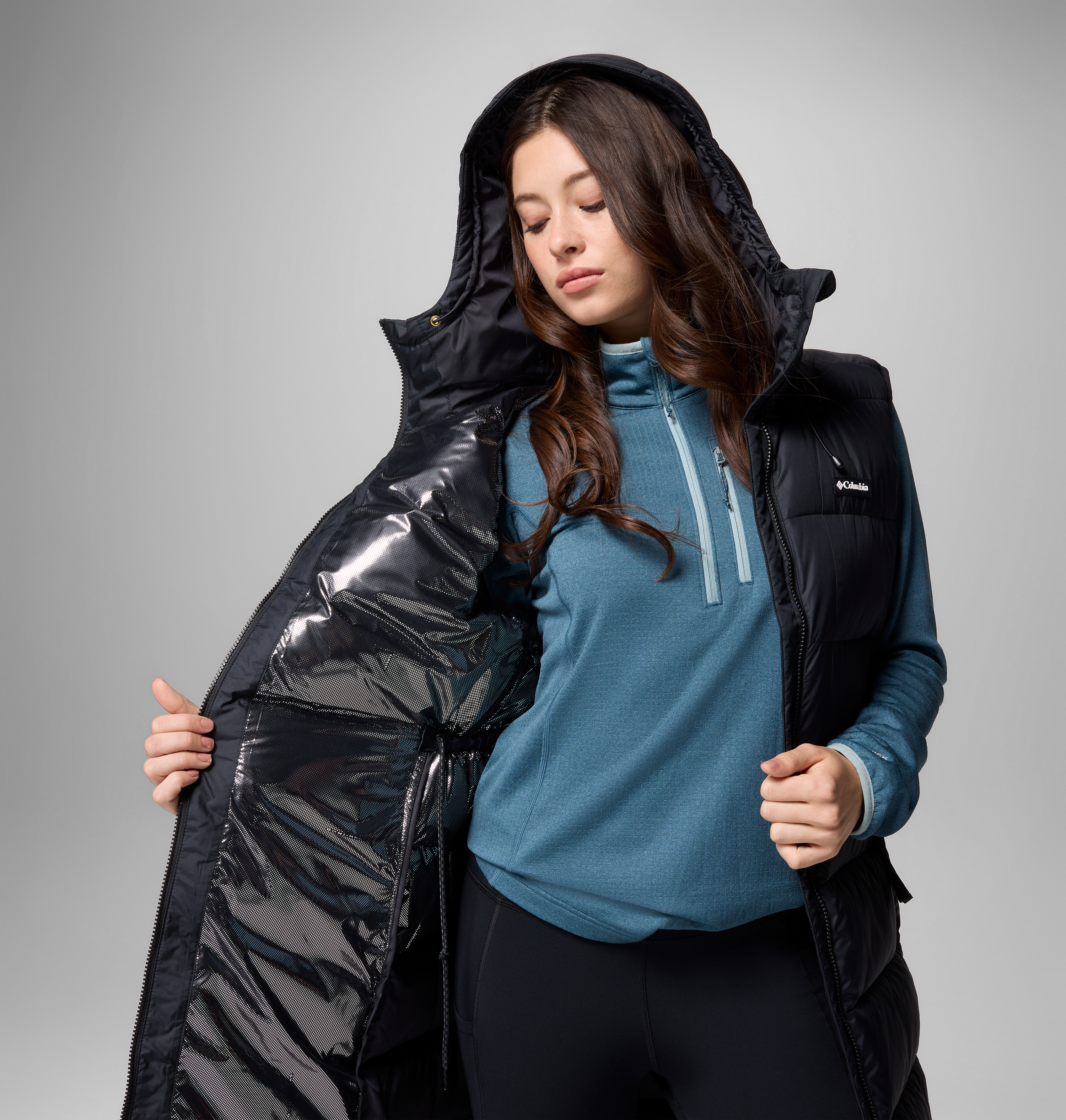 Columbia Kadın Siyah Pike Lake II Long Yelek 2133581010010L | Columbia