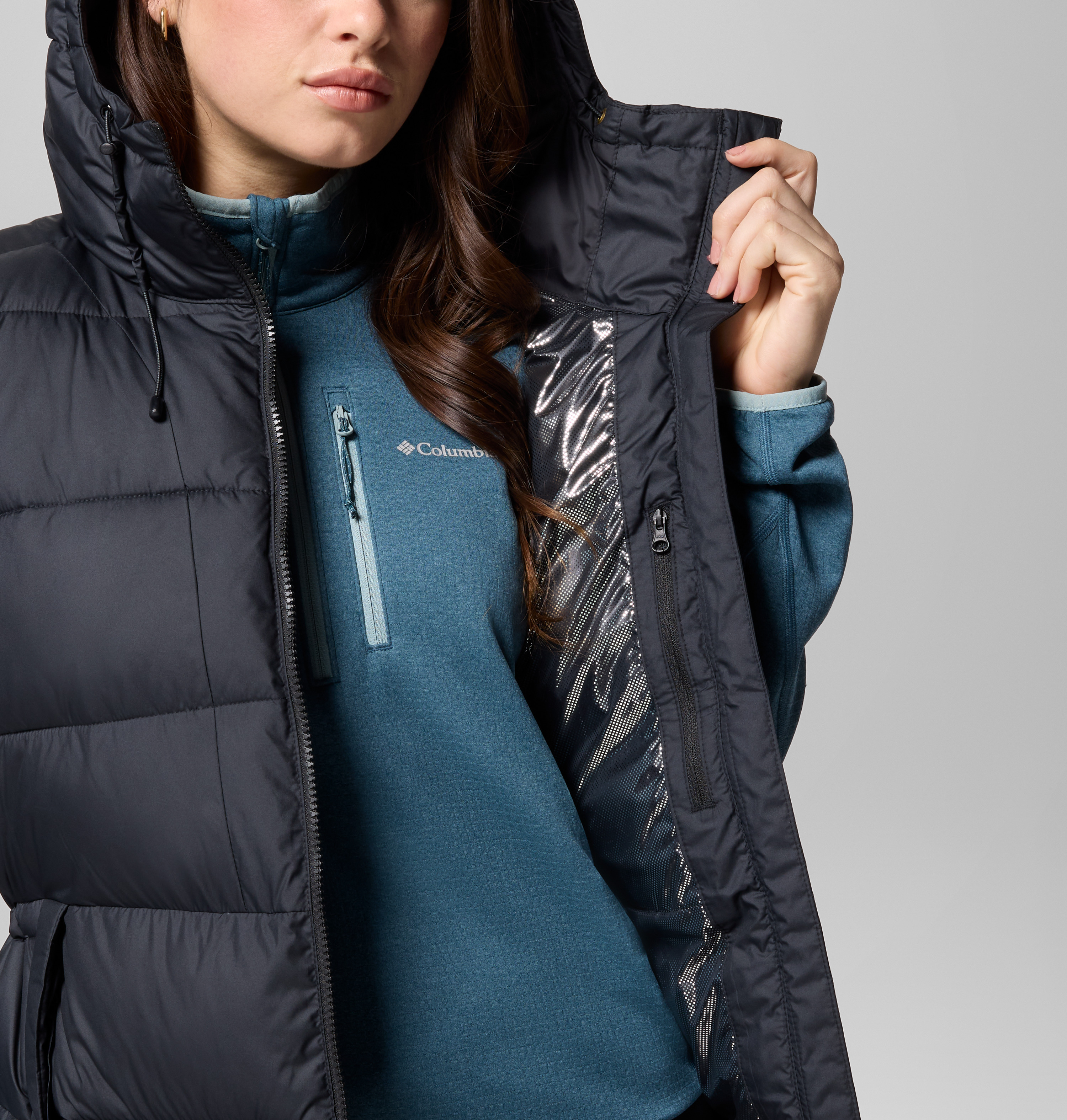 Columbia Kadın Siyah Pike Lake II Long Yelek 2133581010010L | Columbia