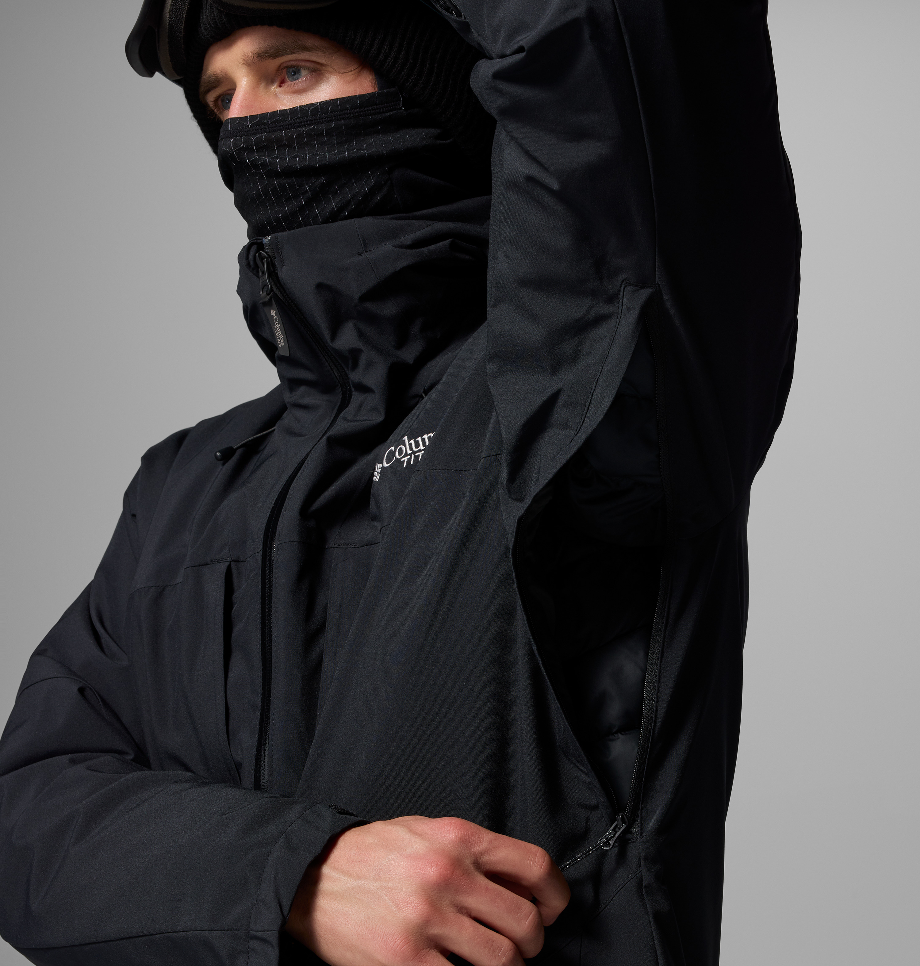 Columbia スノーウエア フード付き ブラック Columbia Erkek Siyah Winter District II 3 in 1 Mont 2085131010010M