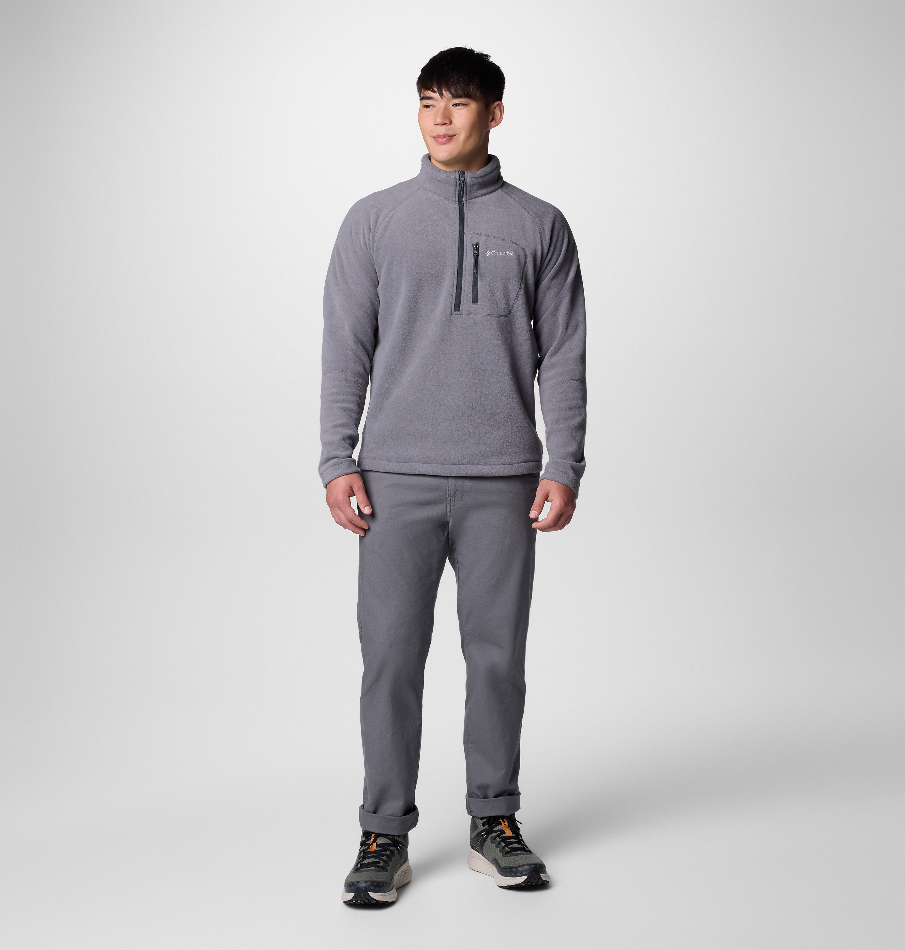Columbia Erkek Koyu Gri Melanj Fast Trek III Yarım Fermuarlı Polar