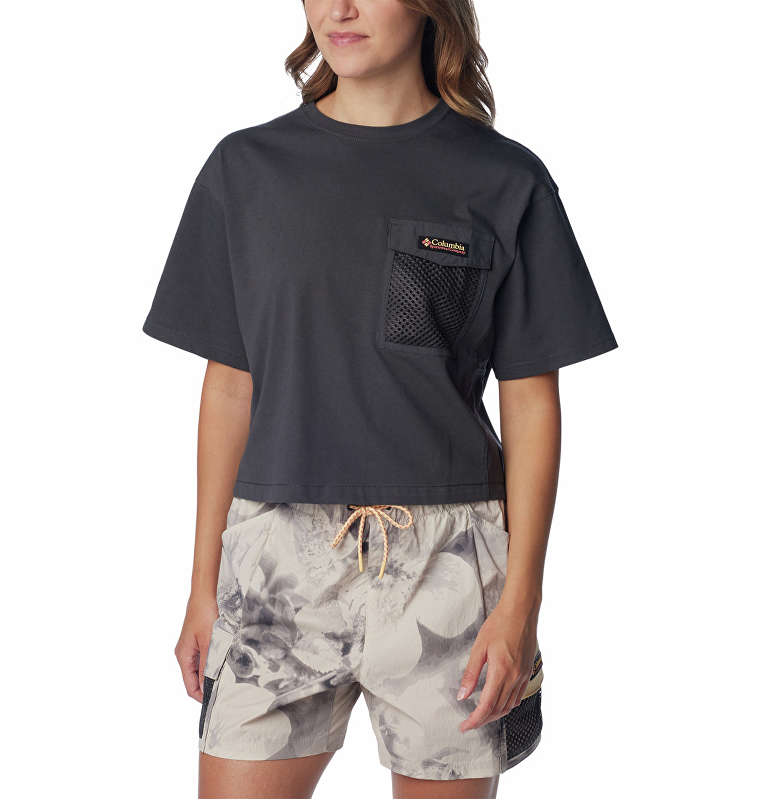 Painted Peak Knit Cropped Top Kadın Kısa Kollu T-Shirt
