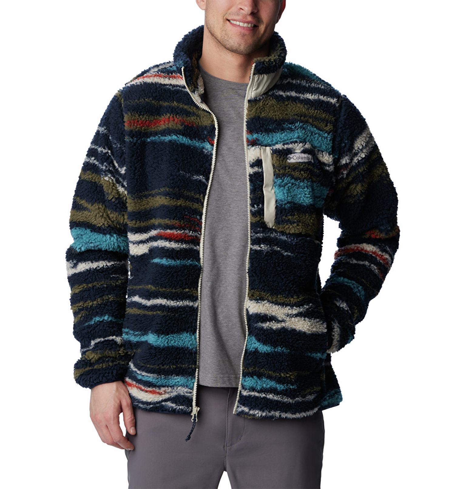 Winter Pass Print Fleece Full Zip Erkek Polar Üst