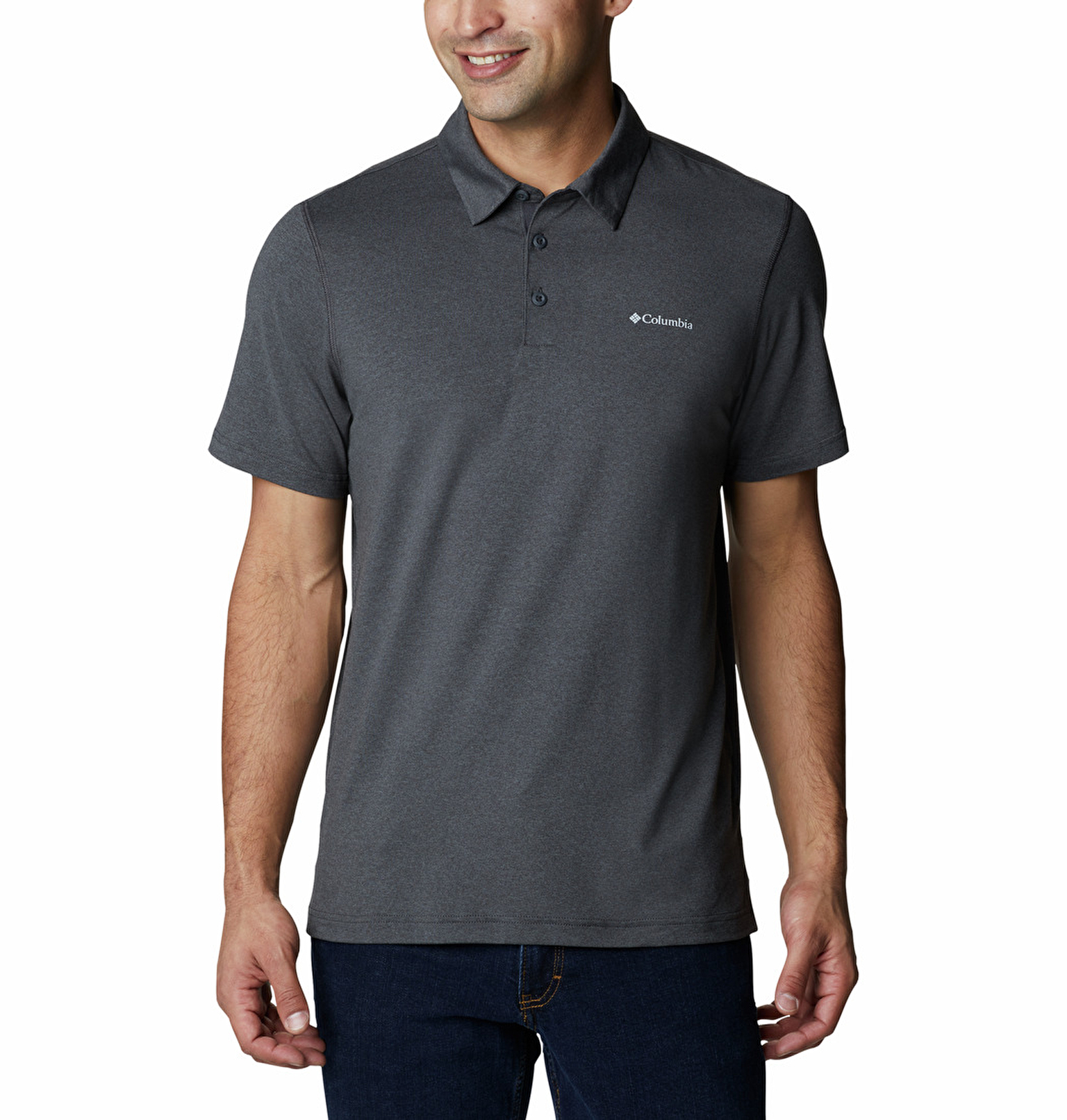 Columbia Erkek Siyah Tech Trail Polo K sa Kollu Polo T Shirt 1768701013013L Columbia