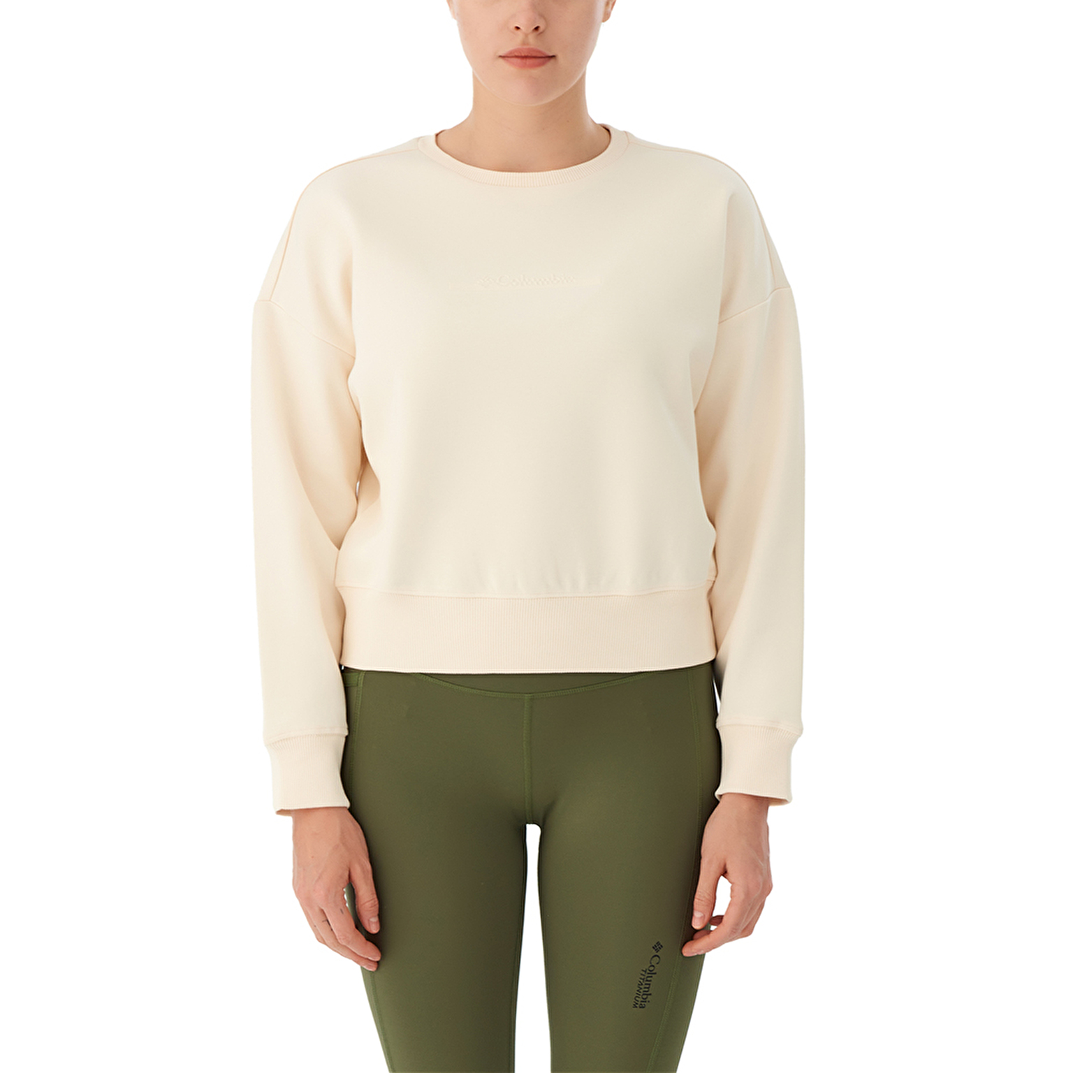 W Bar Split Crop Kadın Sweatshirt