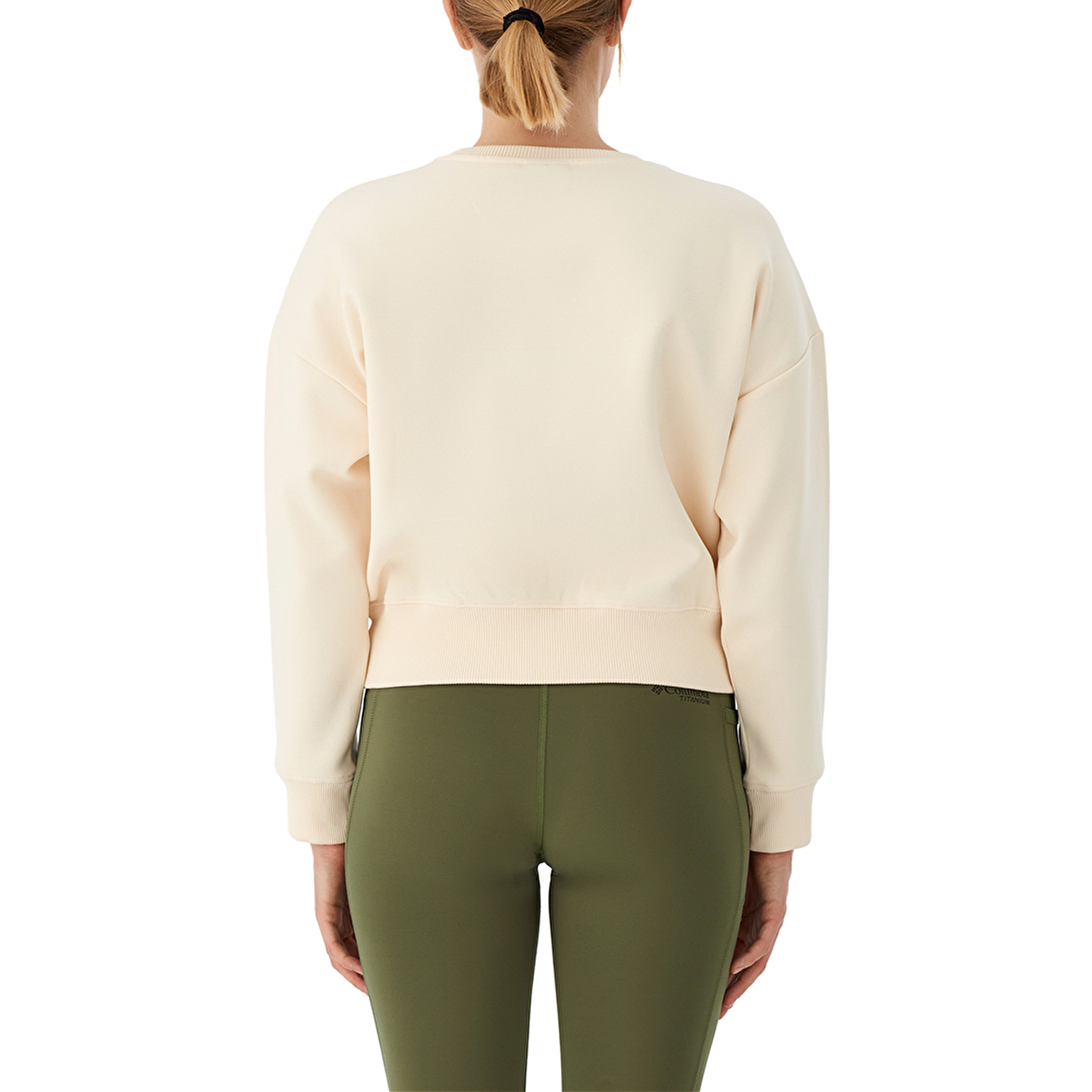 W Bar Split Crop Kadın Sweatshirt