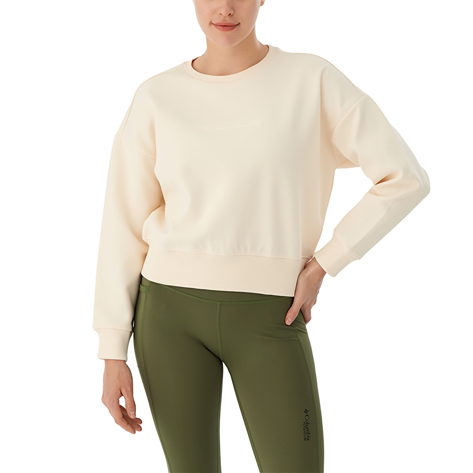 W Bar Split Crop Kadın Sweatshirt