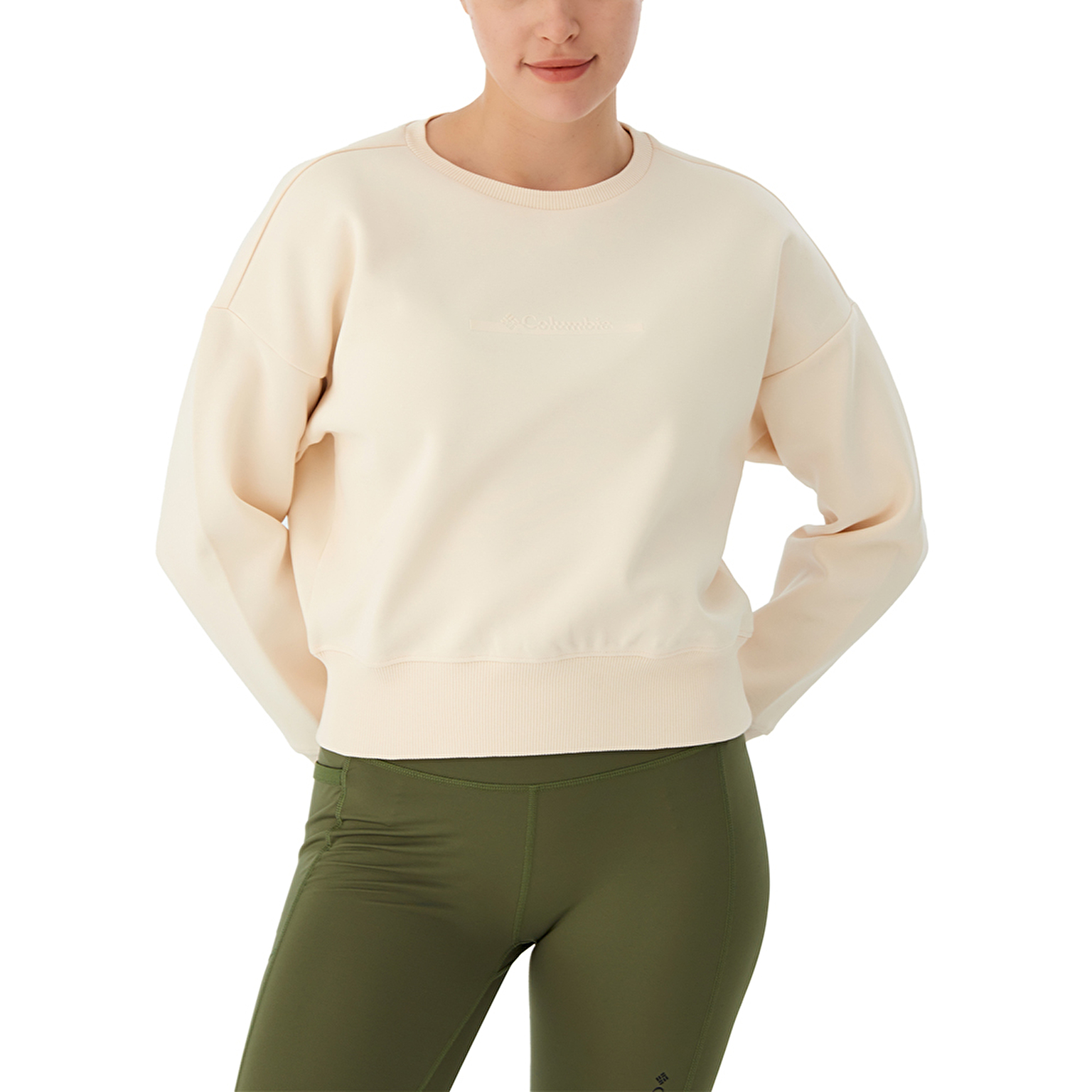 W Bar Split Crop Kadın Sweatshirt