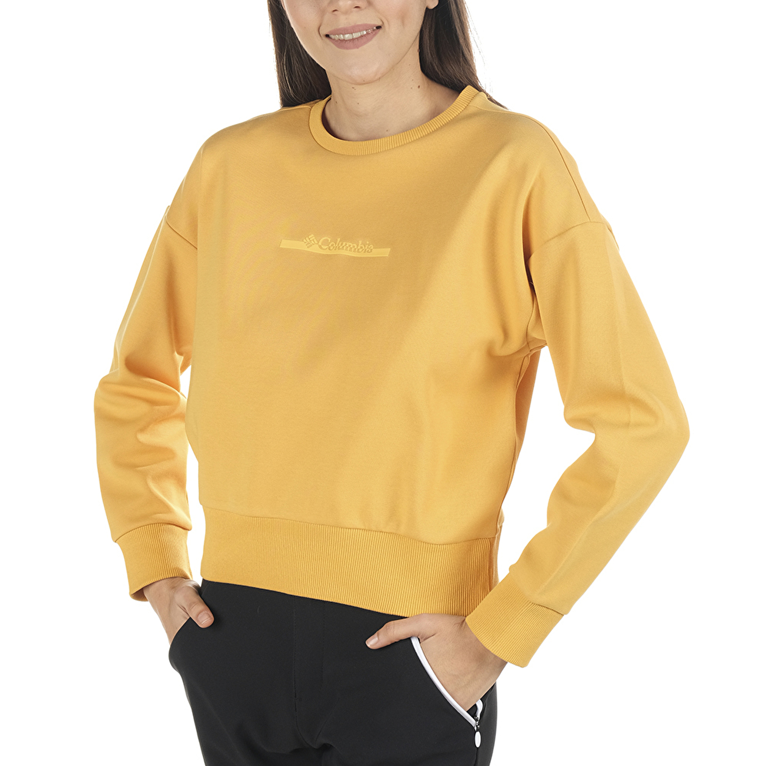 W Bar Split Crop Kadın Sweatshirt