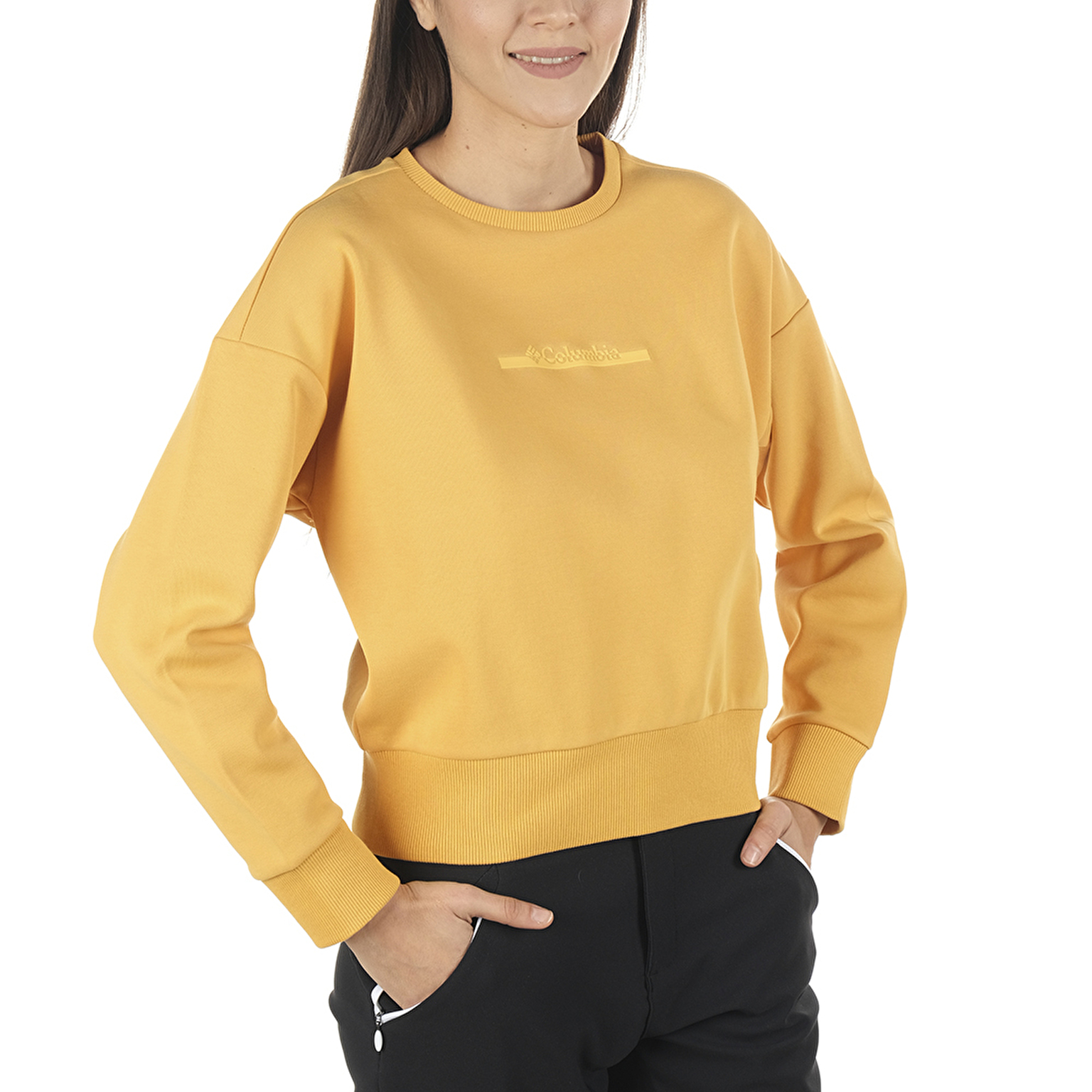 W Bar Split Crop Kadın Sweatshirt