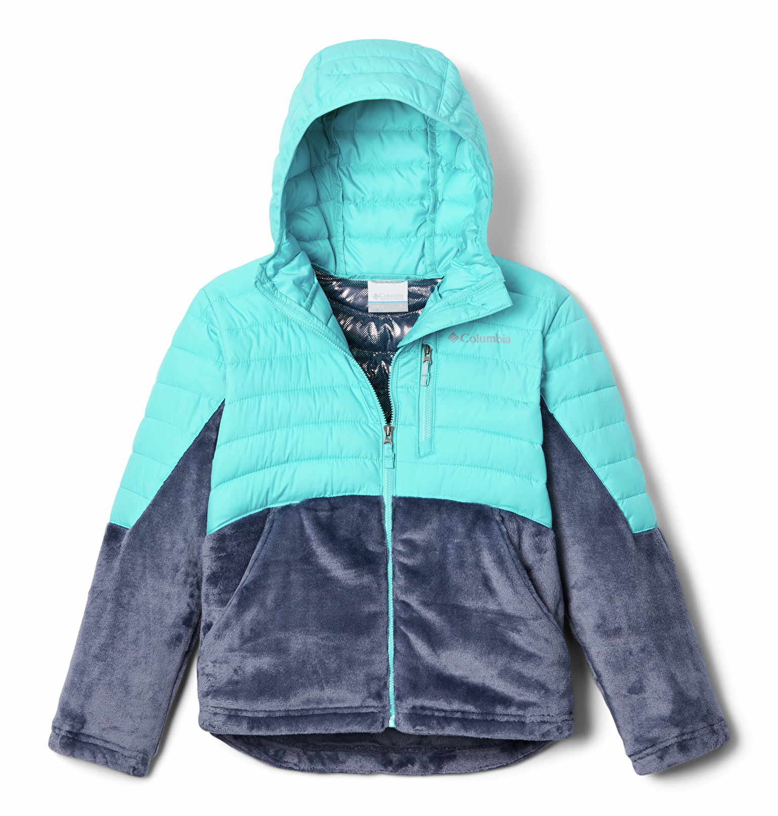 Powder Lite Girls Novelty Hooded Çocuk Mont